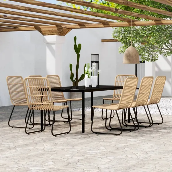 Ensemble à manger de jardin 9 pcs Chêne