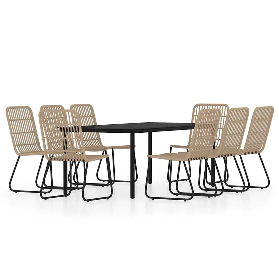 Ensemble à manger de jardin 9 pcs Chêne - 2