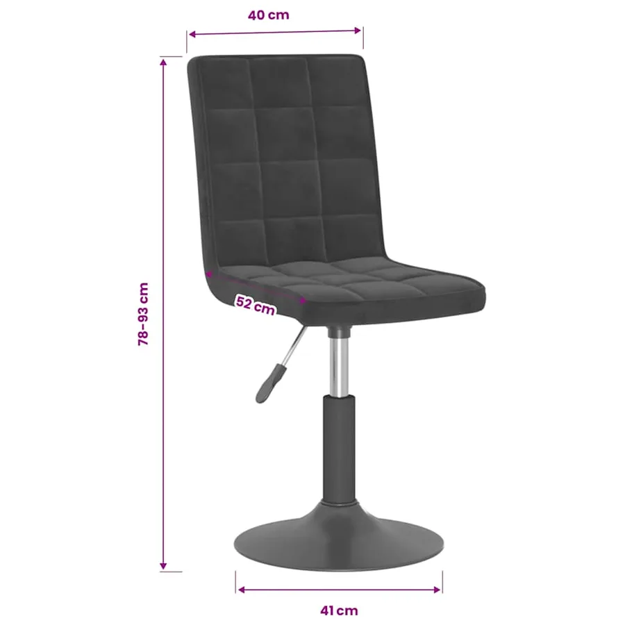 Chaises pivotantes à manger lot de 6 noir velours - 10