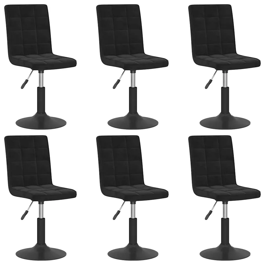Chaises pivotantes à manger lot de 6 noir velours - 2