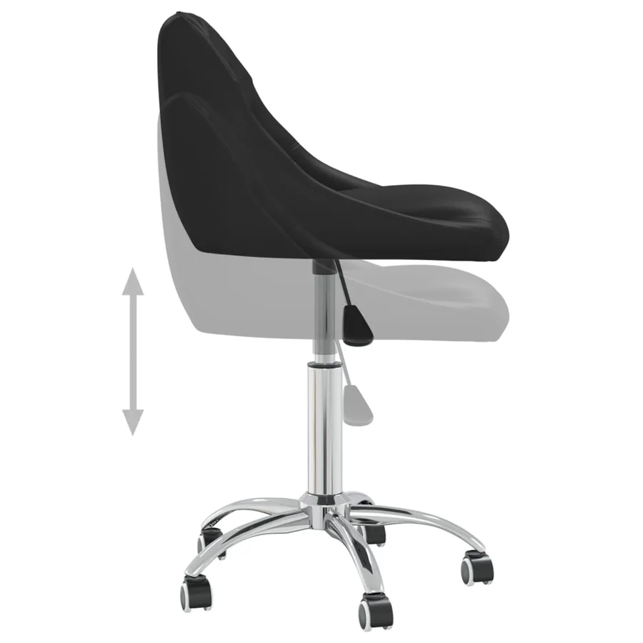 Chaises pivotantes à manger lot de 4 Noir Similicuir - 5