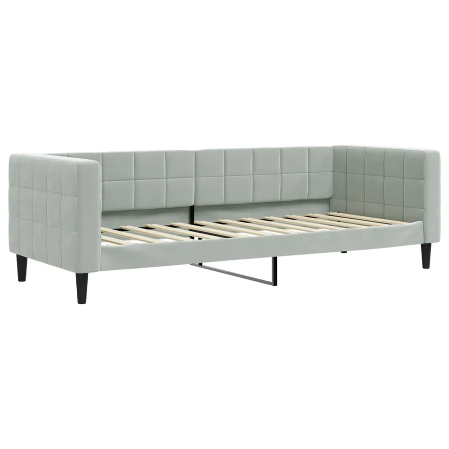 Lit de repos sans matelas gris clair 80x200 cm velours - 2