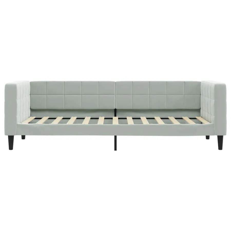 Lit de repos sans matelas gris clair 80x200 cm velours - 3