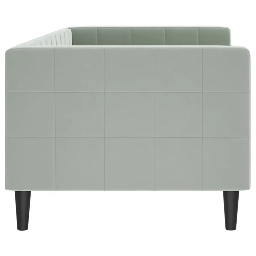 Lit de repos sans matelas gris clair 80x200 cm velours - 4