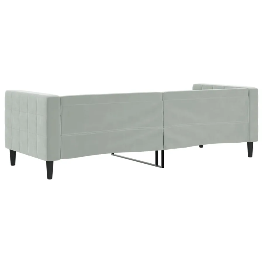Lit de repos sans matelas gris clair 80x200 cm velours - 5