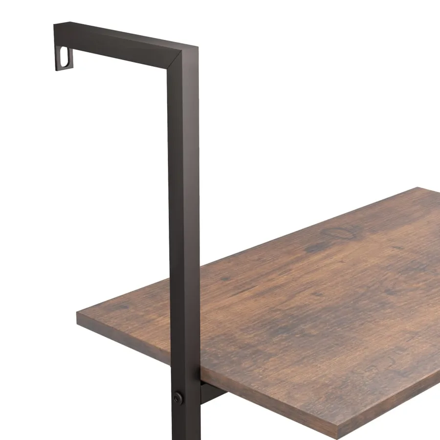 Étagère inclinée à 4 niveaux Marron foncé et noir 64x35x152,5cm - 7
