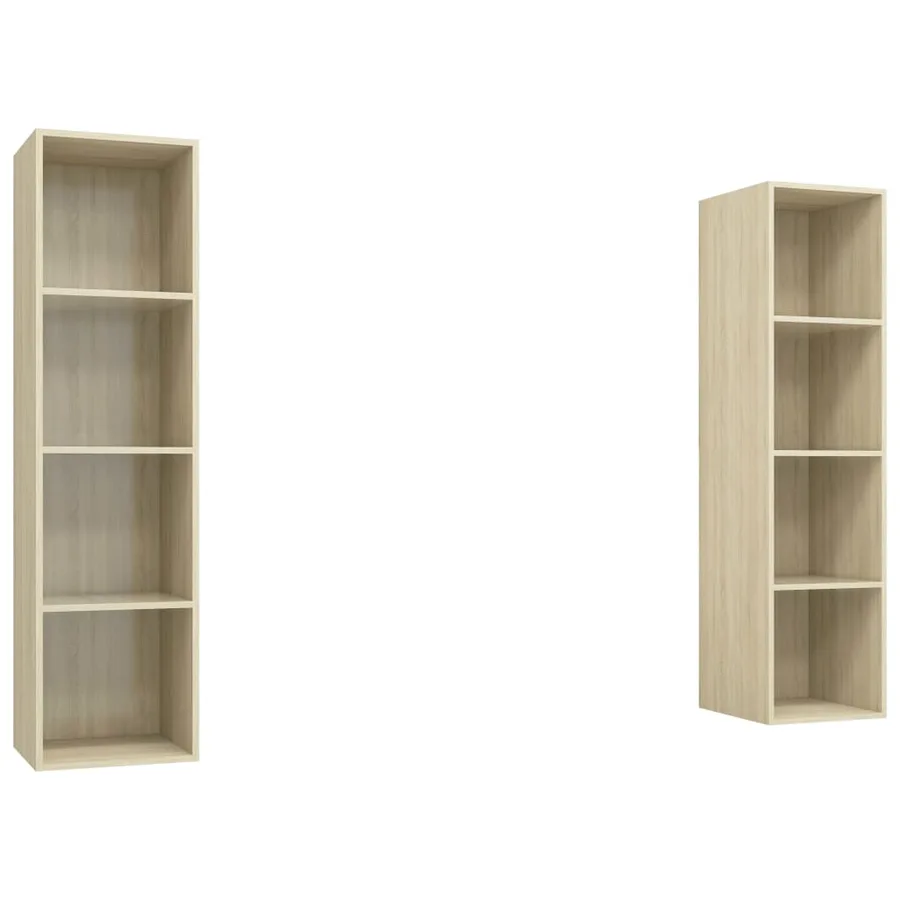Meubles TV muraux 2 pcs Chêne sonoma Bois d'ingénierie - 2