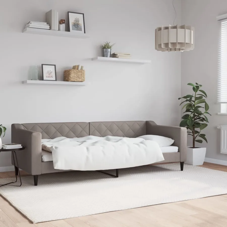 Lit de repos sans matelas taupe 80x200 cm tissu