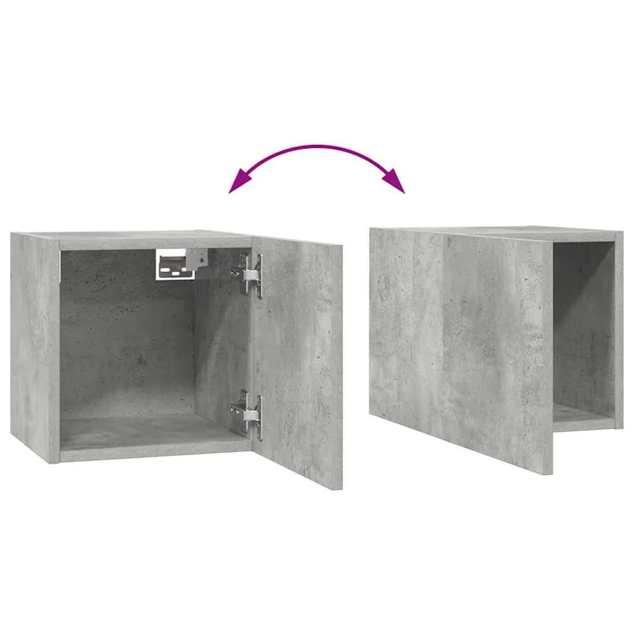 Ensemble de meubles TV 8 pcs Gris béton Bois d'ingénierie - 9