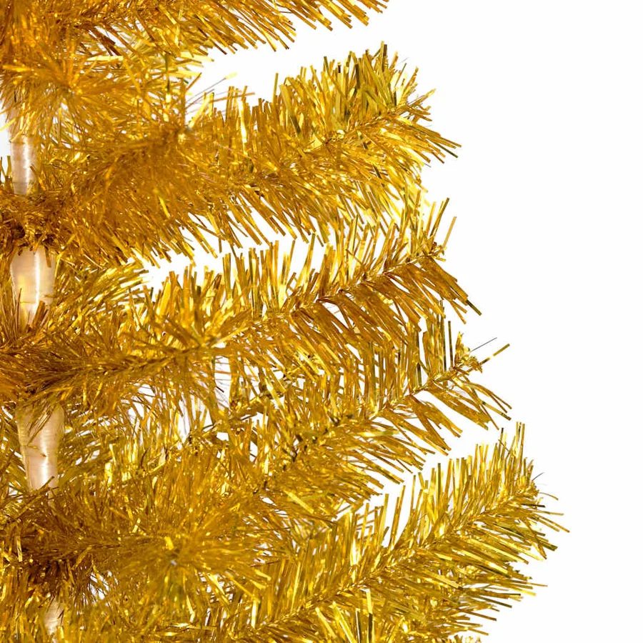 Arbre de Noël artificiel pré-éclairé et boules doré 180 cm PET - 2