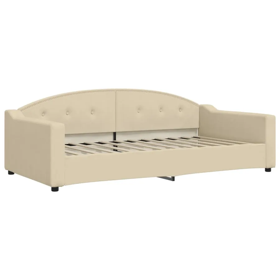 Lit de repos crème 100x200 cm tissu - 2