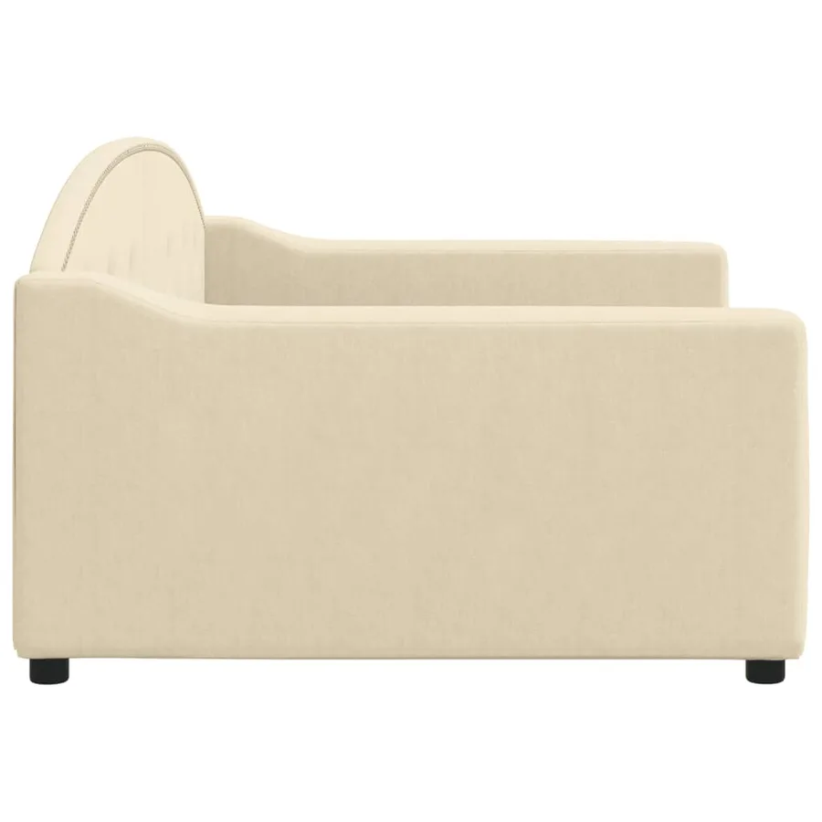 Lit de repos crème 100x200 cm tissu - 4