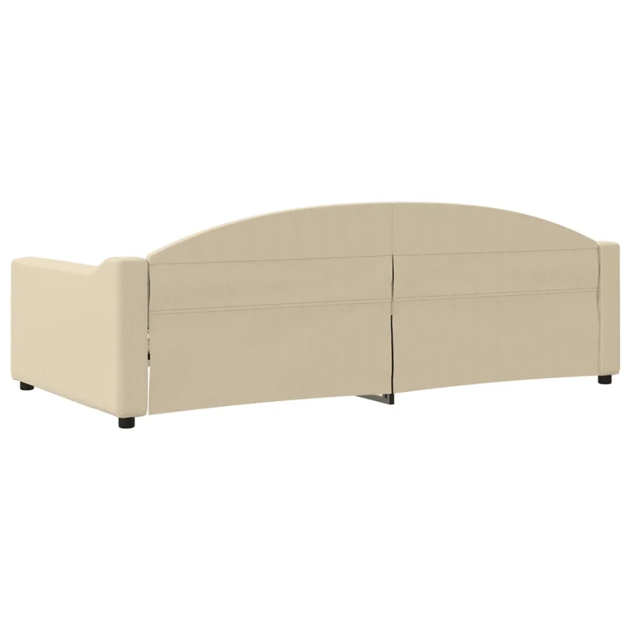 Lit de repos crème 100x200 cm tissu - 5