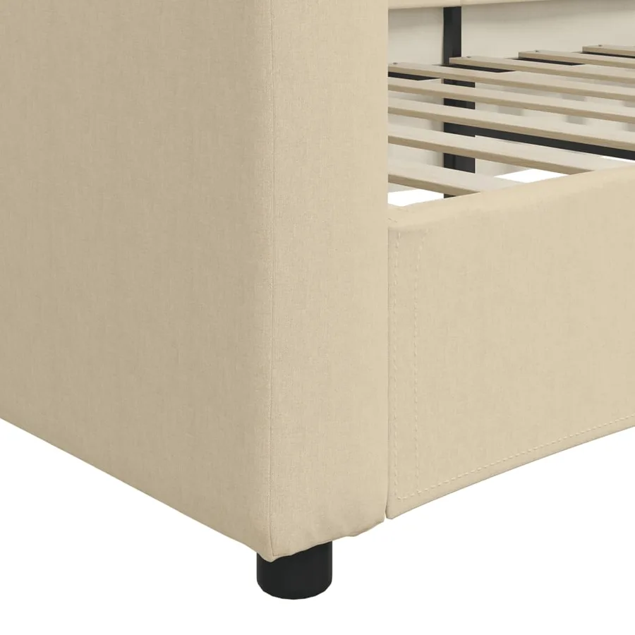 Lit de repos crème 100x200 cm tissu - 6