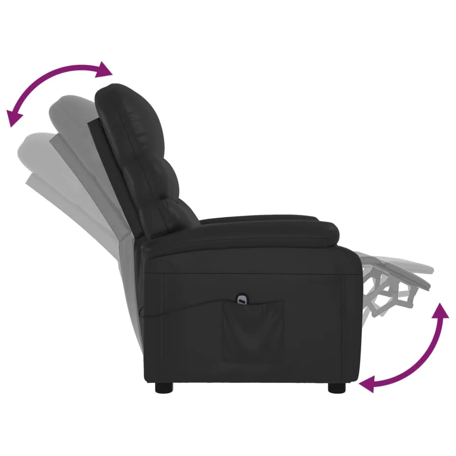 Fauteuil inclinable électrique Noir Similicuir - 7