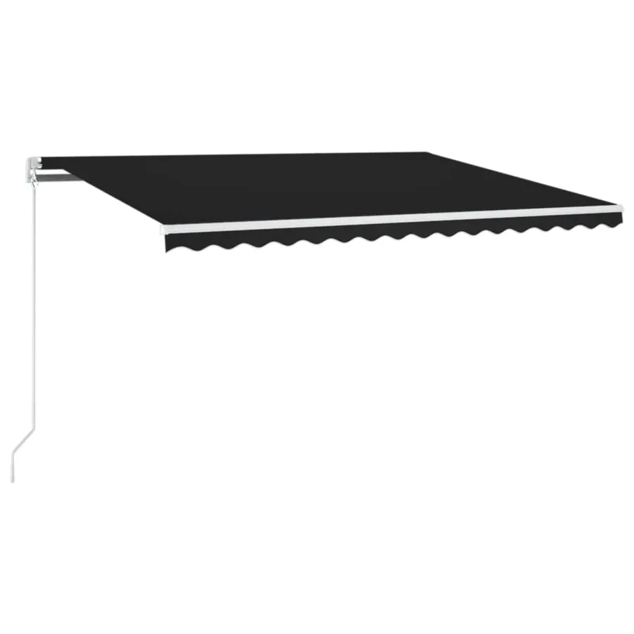 Auvent manuel rétractable avec LED 450x350 cm Anthracite - 2