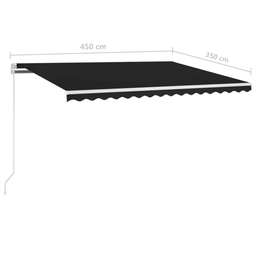 Auvent manuel rétractable avec LED 450x350 cm Anthracite - 7