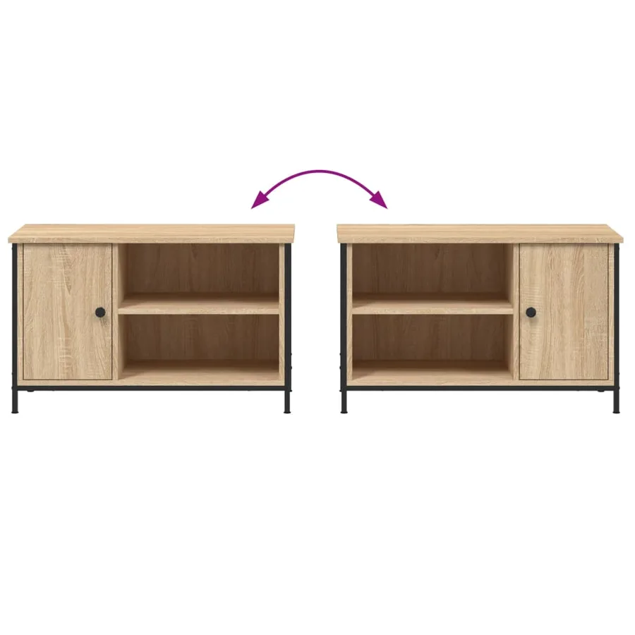 Meuble TV Chêne sonoma 80x40x50 cm Bois d'ingénierie - 9