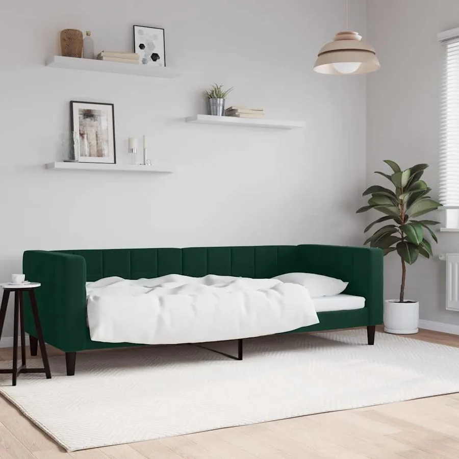 Lit de repos sans matelas vert foncé 80x200 cm velours