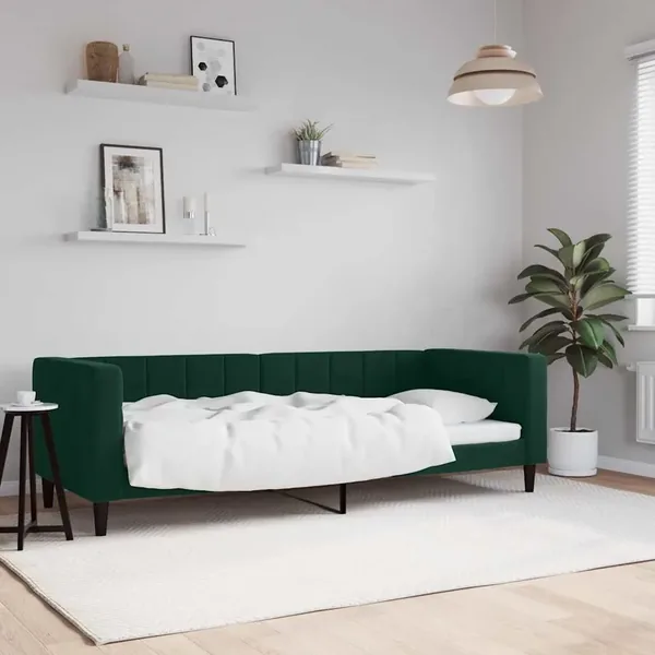 Lit de repos sans matelas vert foncé 80x200 cm velours