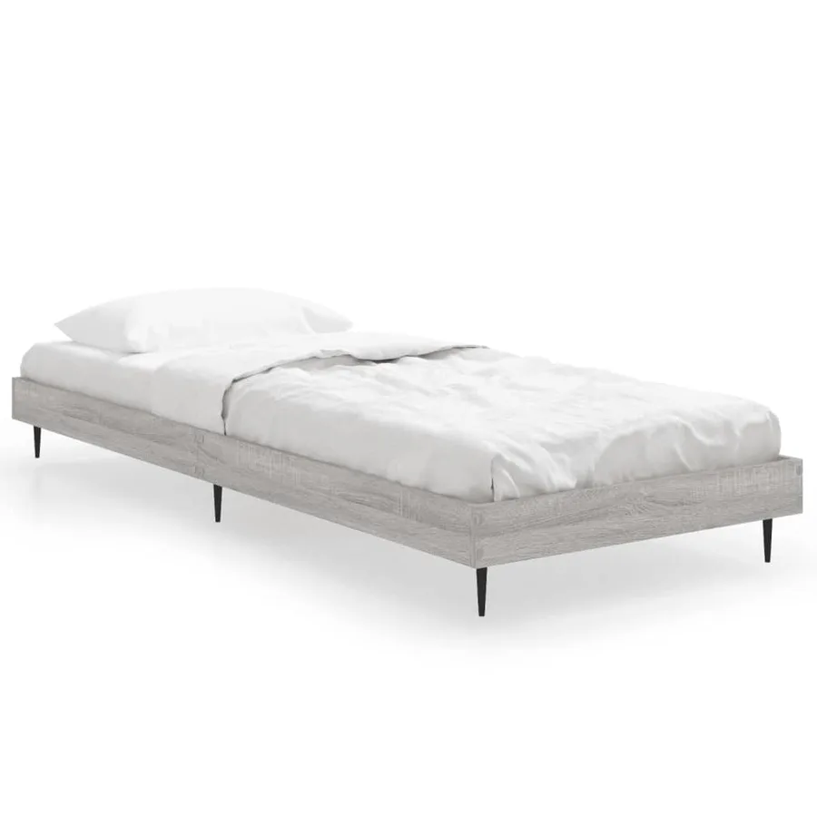 Cadre de lit sans matelas sonoma gris 75x190 cm - 2