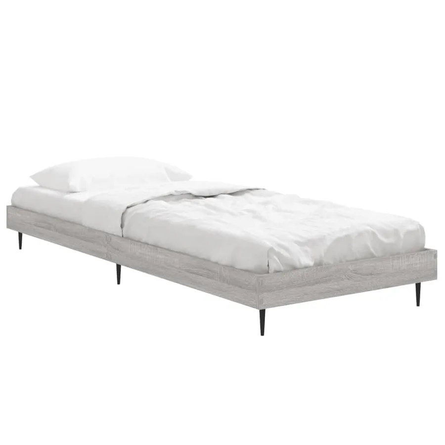 Cadre de lit sans matelas sonoma gris 75x190 cm - 3
