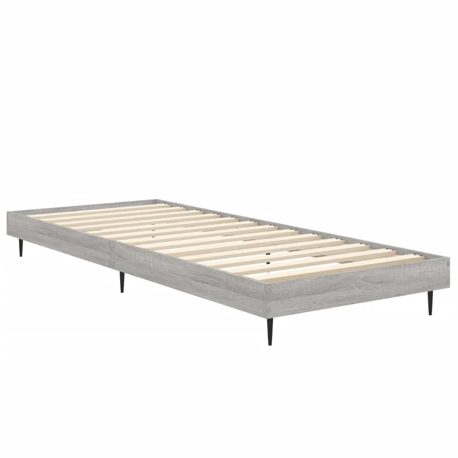 Cadre de lit sans matelas sonoma gris 75x190 cm - 5