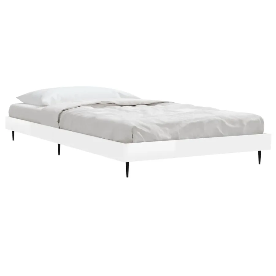 Cadre de lit sans matelas blanc brillant 90x200 cm - 3