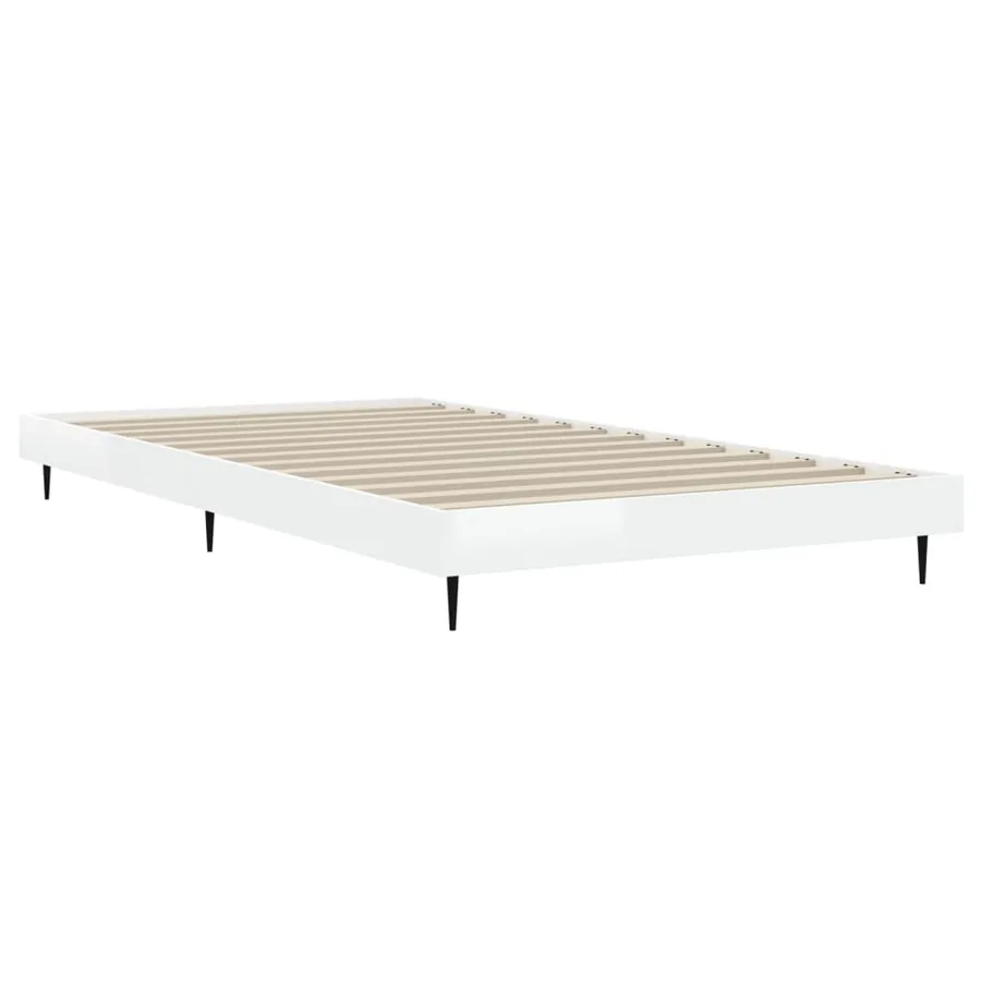 Cadre de lit sans matelas blanc brillant 90x200 cm - 5