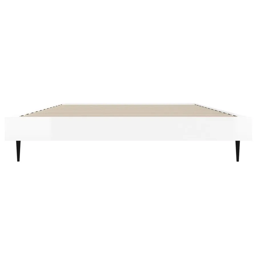 Cadre de lit sans matelas blanc brillant 90x200 cm - 6