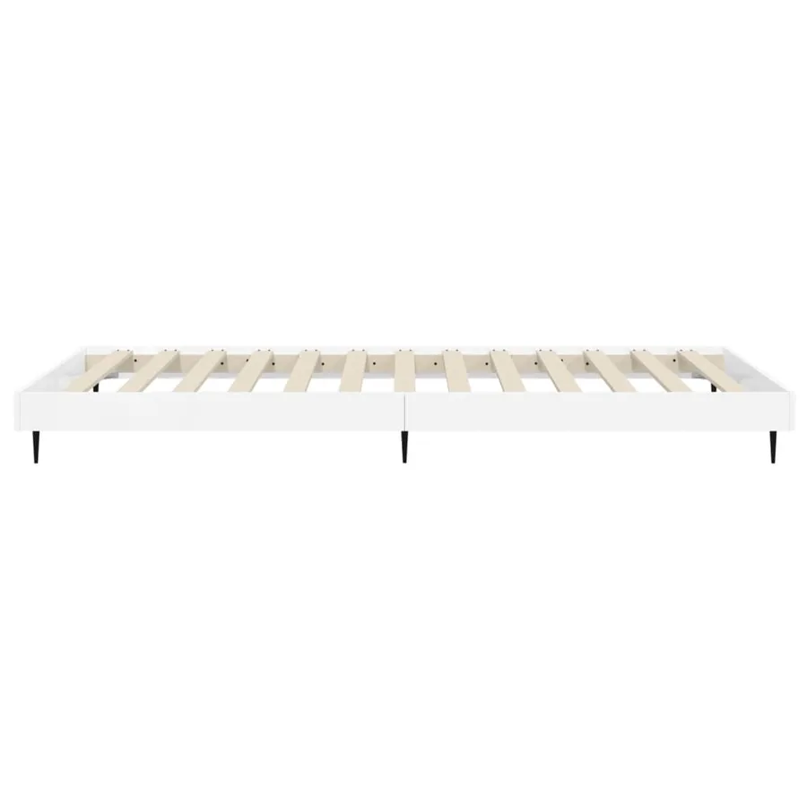 Cadre de lit sans matelas blanc brillant 90x200 cm - 7