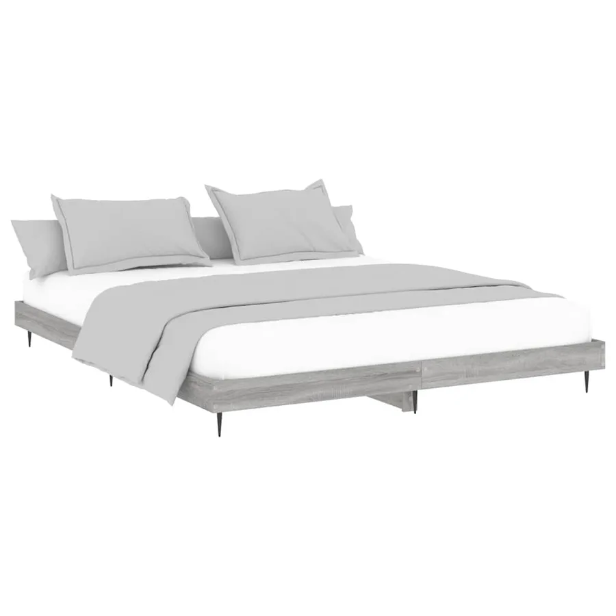 Cadre de lit sans matelas sonoma gris 200x200 cm - 3