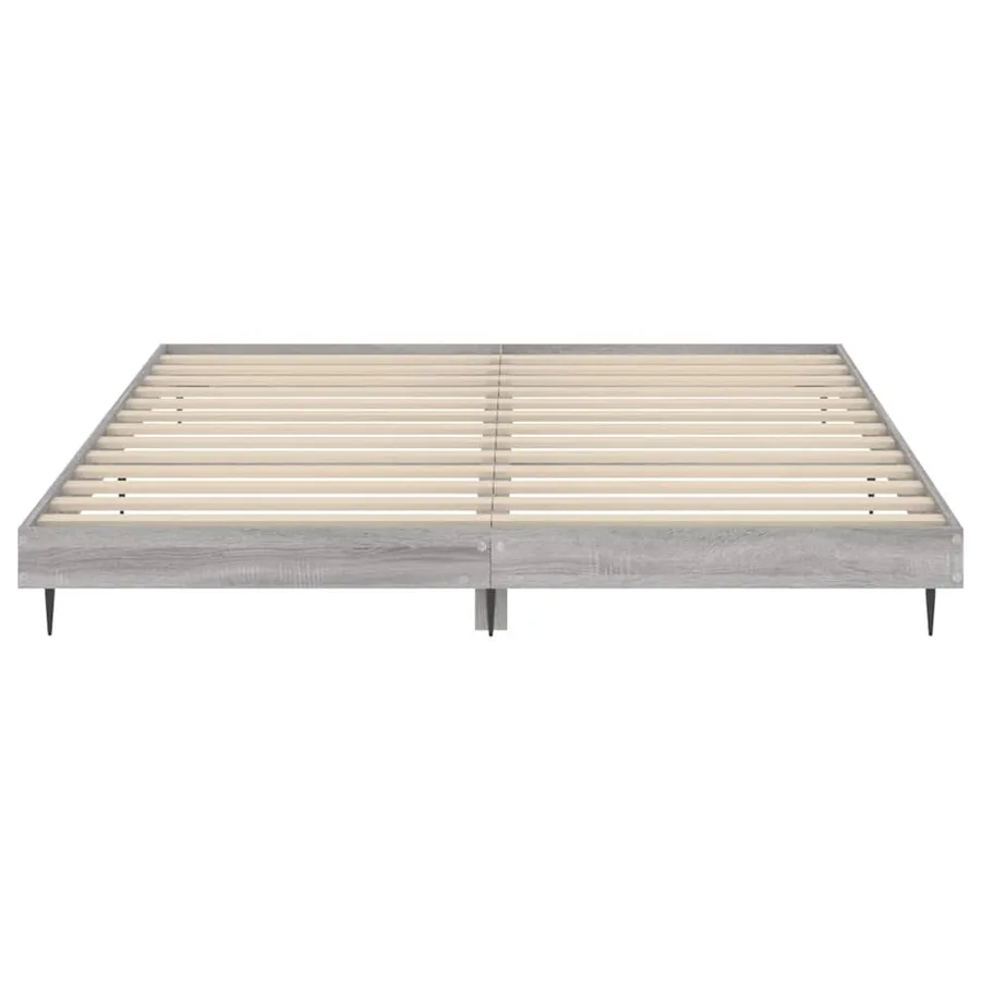 Cadre de lit sans matelas sonoma gris 200x200 cm - 6
