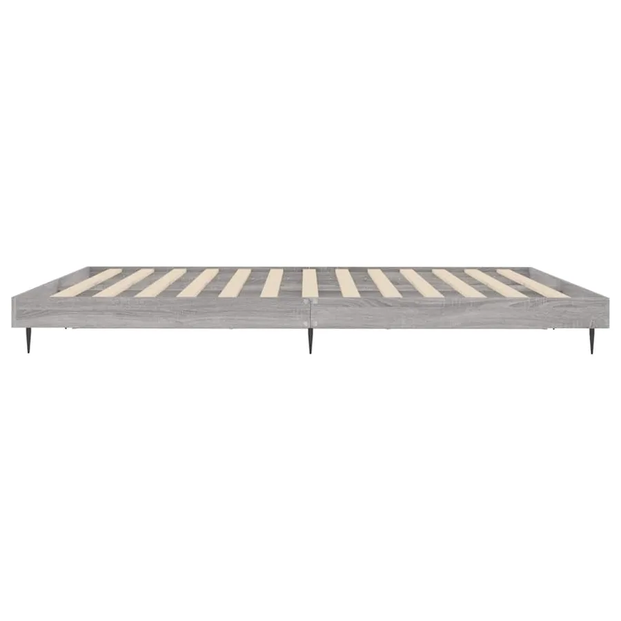 Cadre de lit sans matelas sonoma gris 200x200 cm - 7