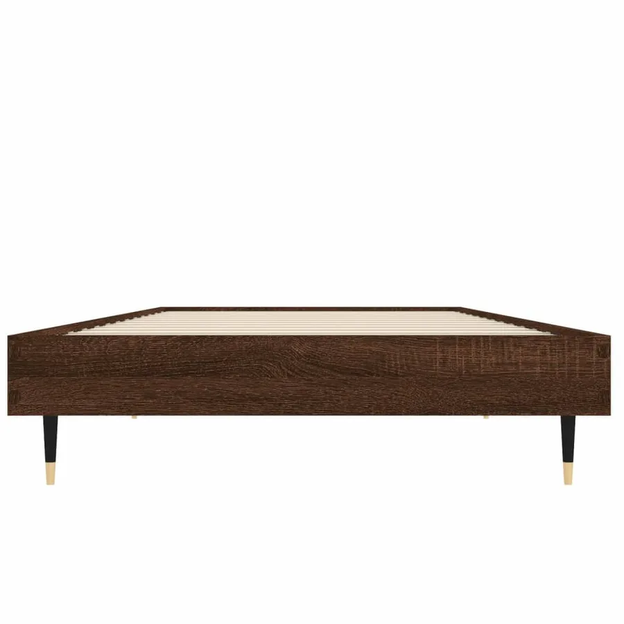 Cadre de lit sans matelas chêne marron 75x190cm bois ingénierie - 6