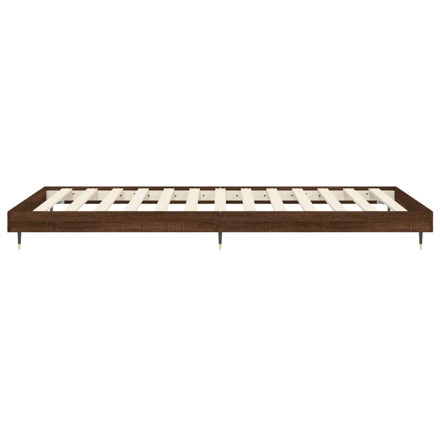 Cadre de lit sans matelas chêne marron 75x190cm bois ingénierie - 7