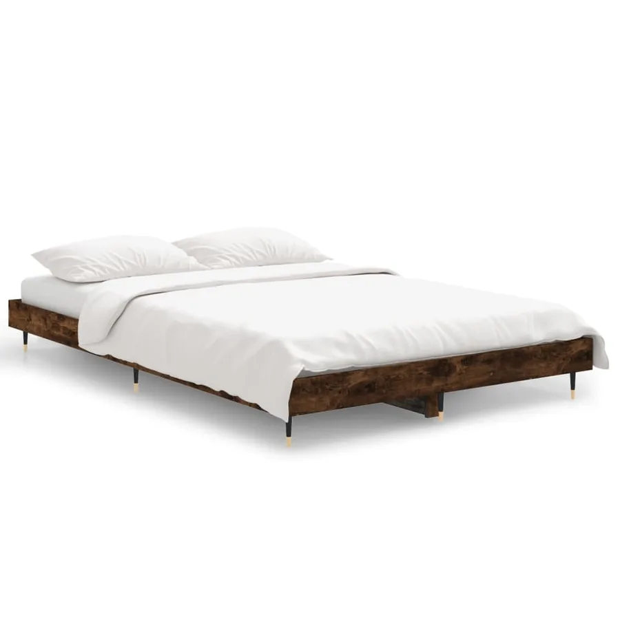 Cadre de lit sans matelas chêne fumé 120x190 cm bois ingénierie - 2