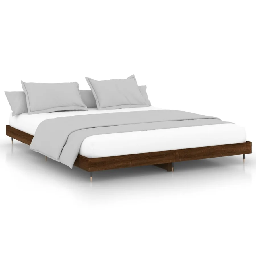 Cadre de lit sans matelas chêne marron 200x200 cm - 2