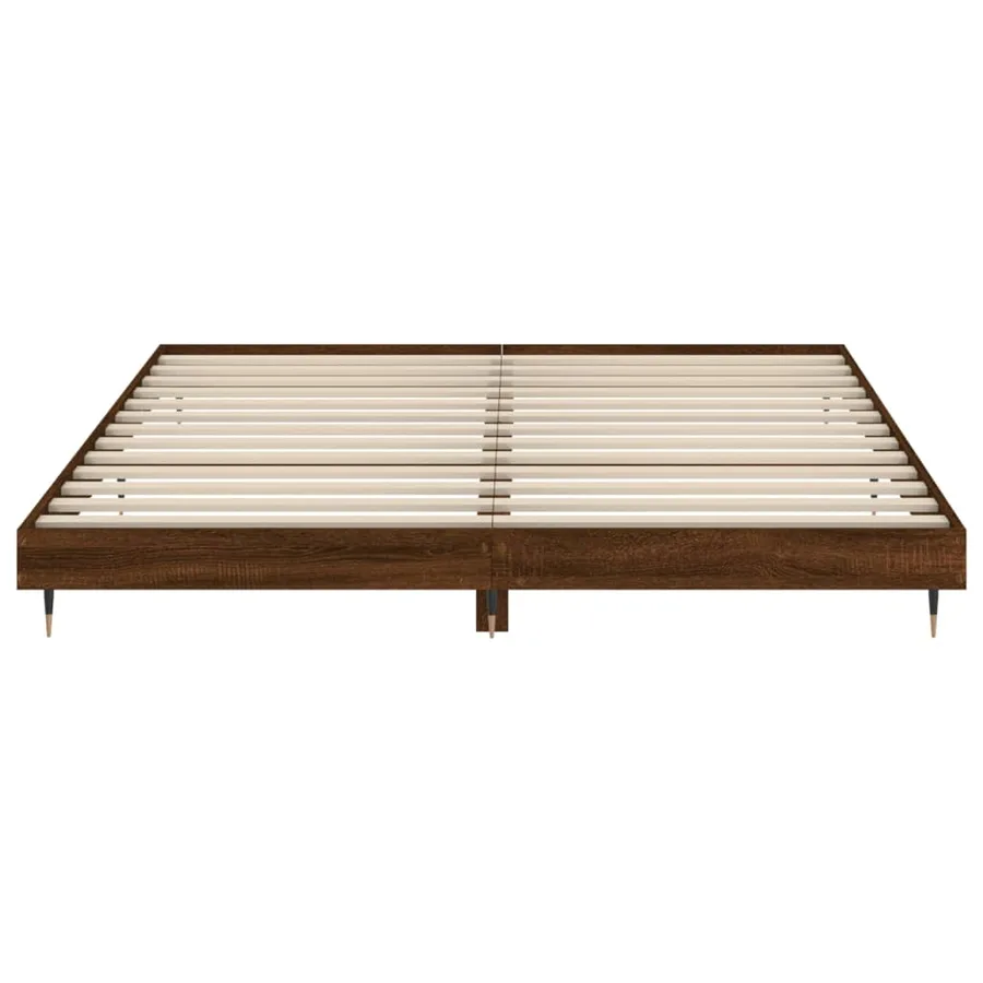 Cadre de lit sans matelas chêne marron 200x200 cm - 6