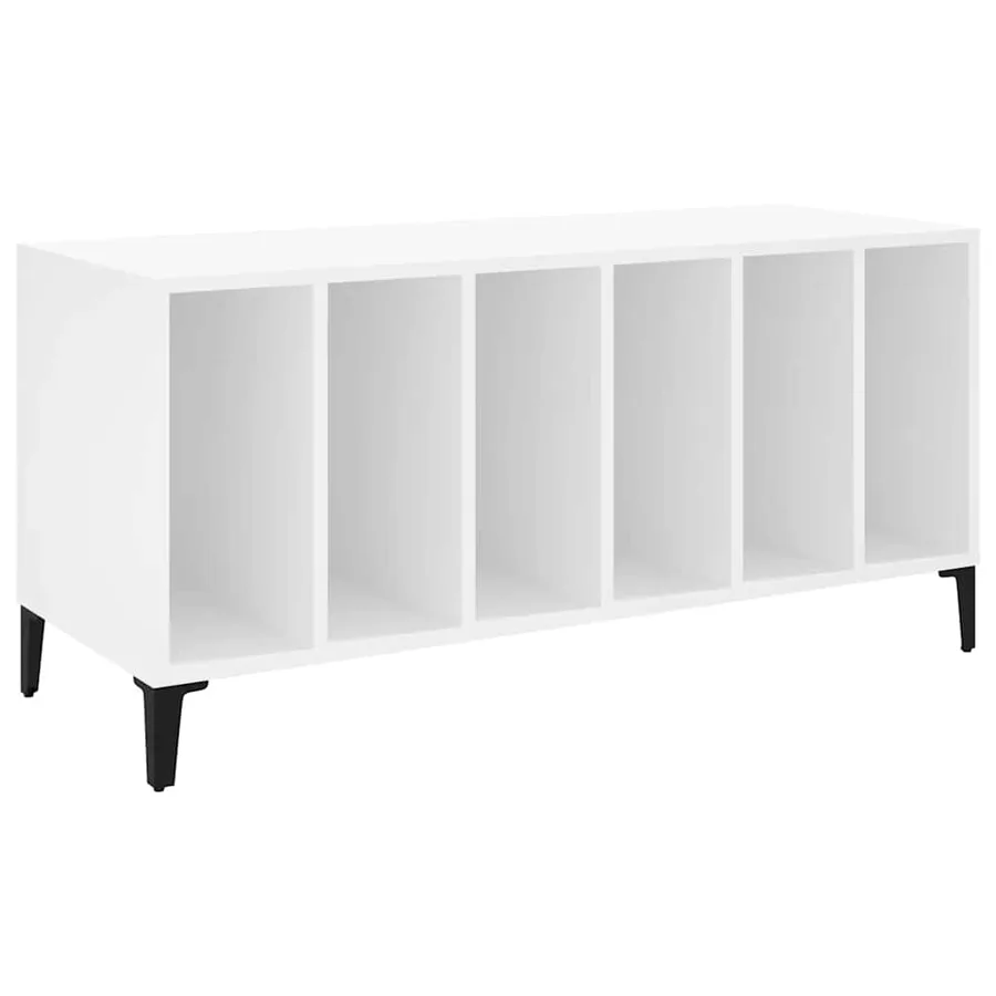 Armoire à disques blanc 100x38x48 cm bois d'ingénierie - 2