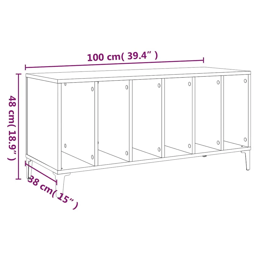 Armoire à disques blanc 100x38x48 cm bois d'ingénierie - 8