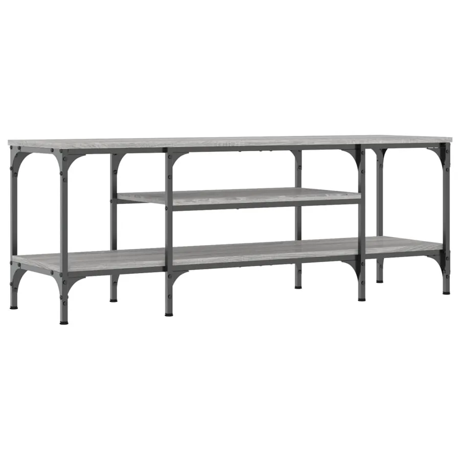 Meuble TV sonoma gris 121x35x45 cm bois d'ingénierie et fer - 2