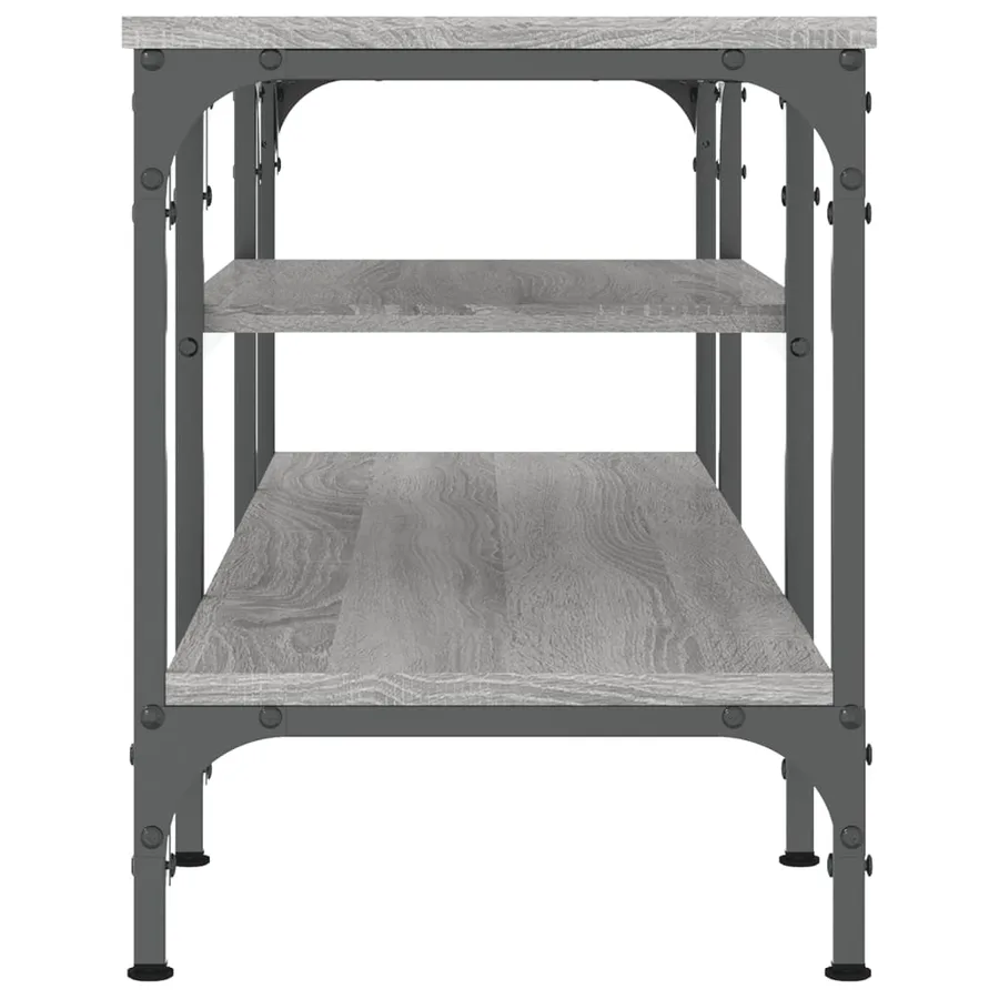 Meuble TV sonoma gris 121x35x45 cm bois d'ingénierie et fer - 5