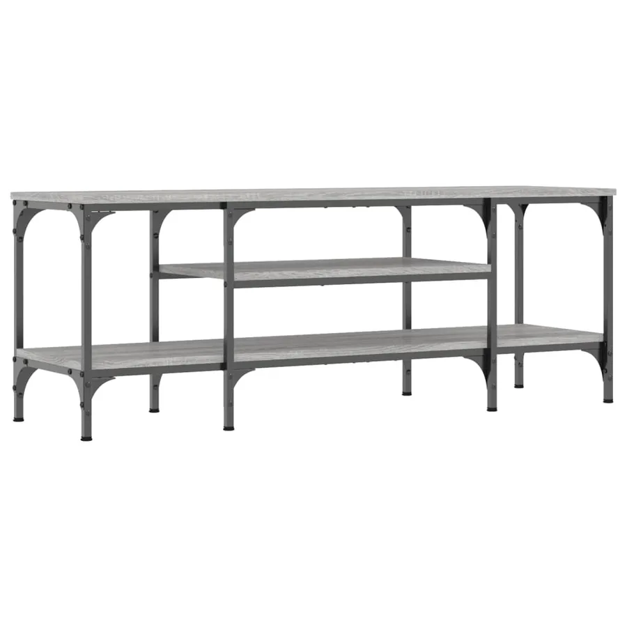 Meuble TV sonoma gris 121x35x45 cm bois d'ingénierie et fer - 6