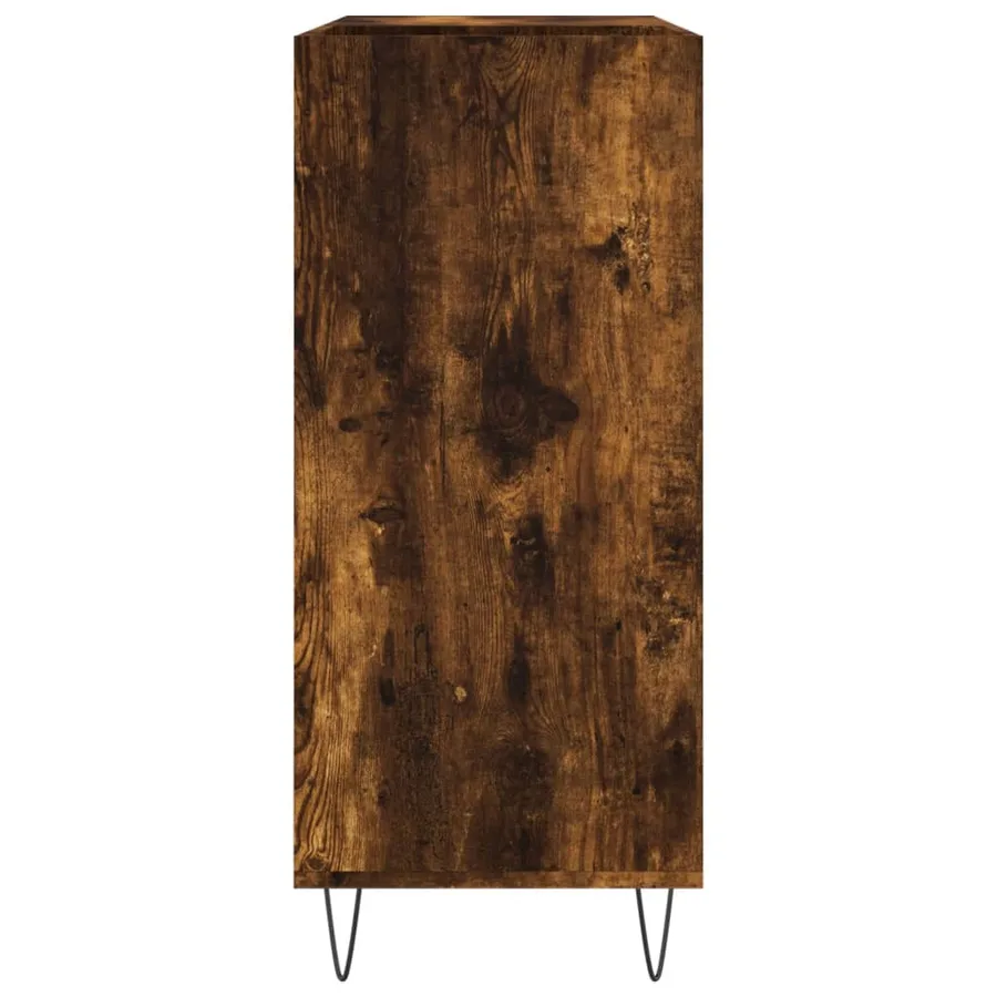 Armoire à disques chêne fumé 84,5x38x89 cm bois d'ingénierie - 5