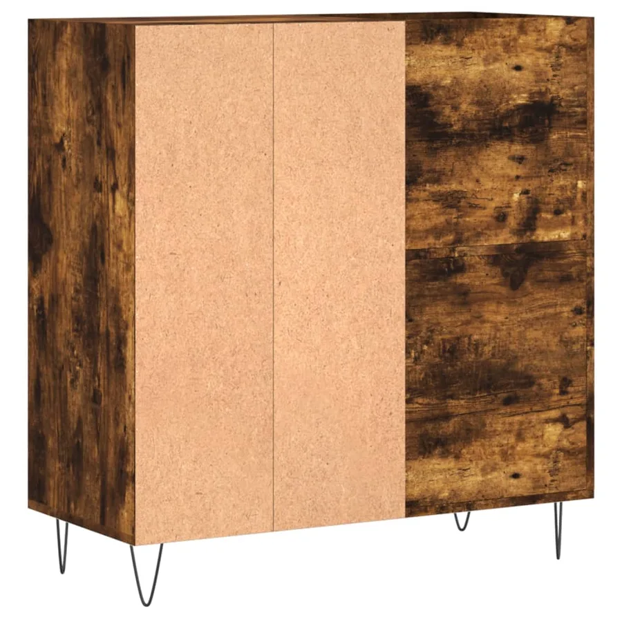 Armoire à disques chêne fumé 84,5x38x89 cm bois d'ingénierie - 6