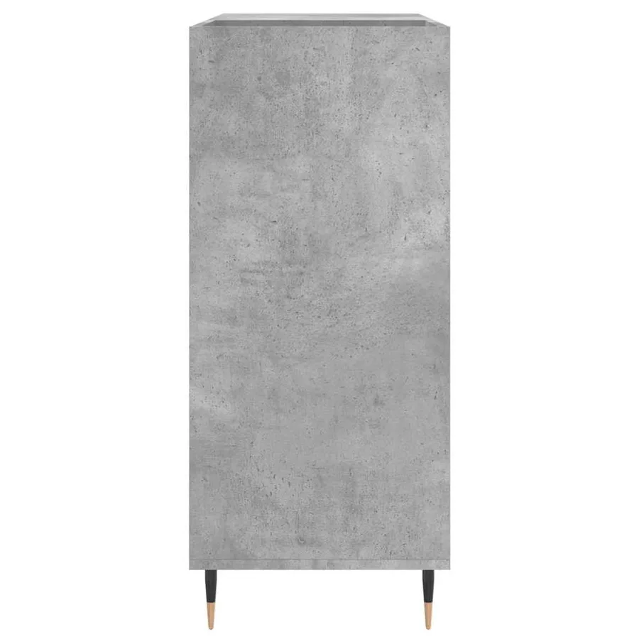 Armoire à disques gris béton 84,5x38x89 cm bois d'ingénierie - 5