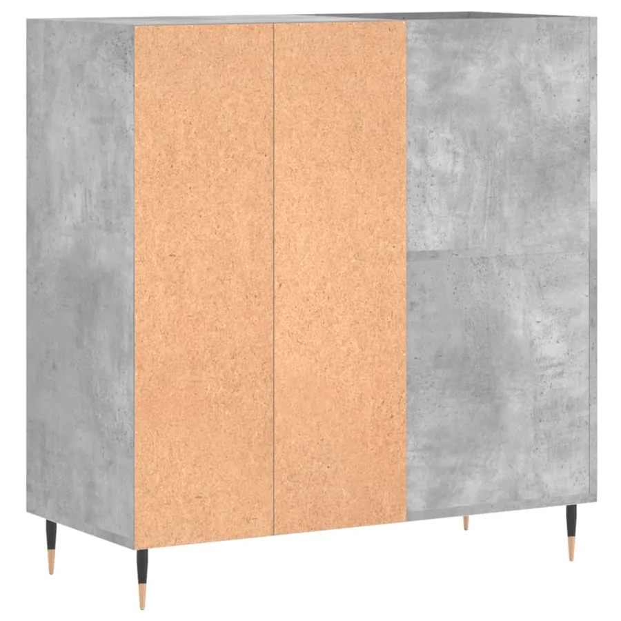 Armoire à disques gris béton 84,5x38x89 cm bois d'ingénierie - 6
