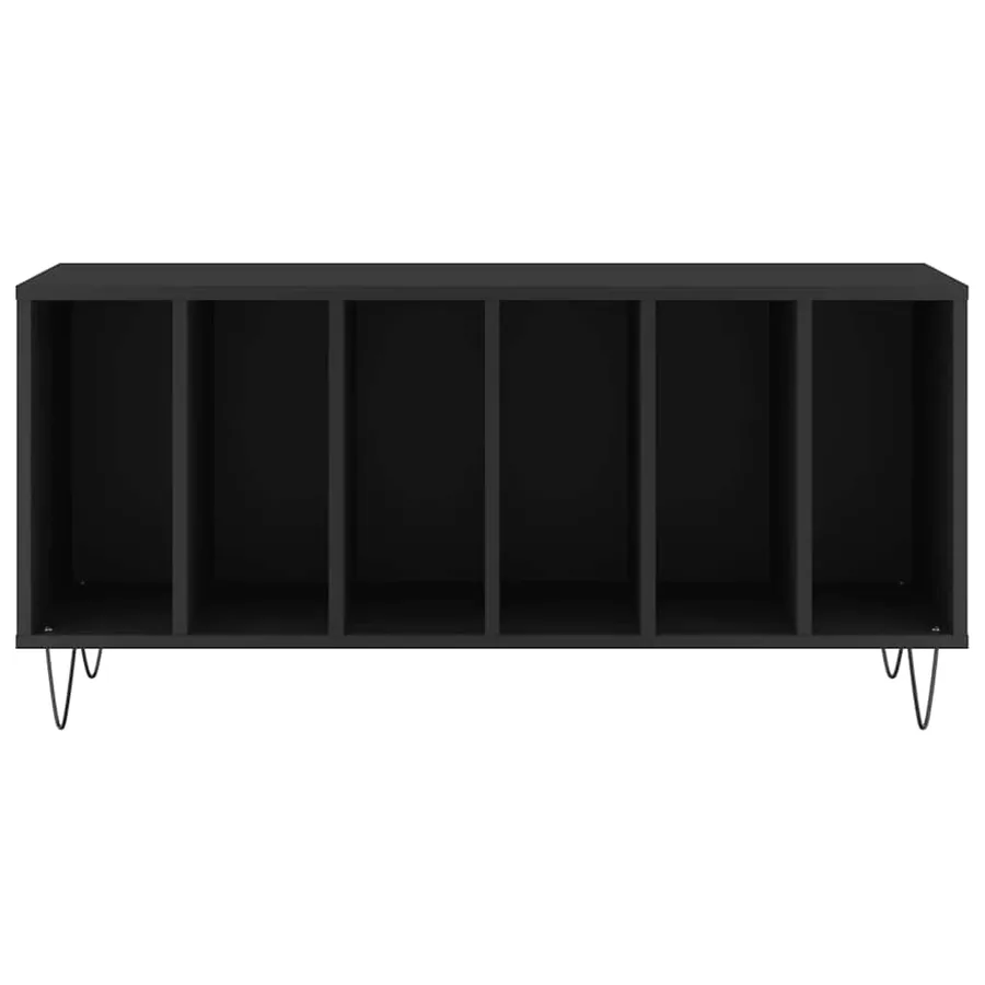 Armoire à disques noir 100x38x48 cm bois d'ingénierie - 4