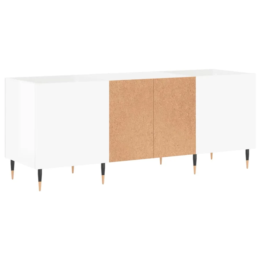 Armoire à disques blanc brillant 121x38x48 cm bois d'ingénierie - 6